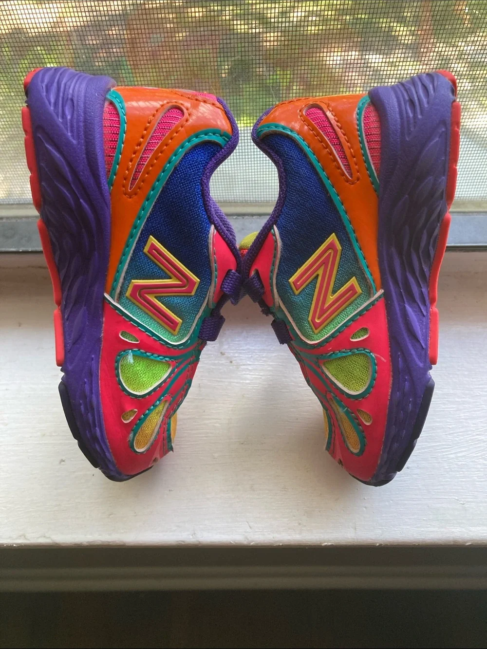 New Balance Kids Pink, Purple & Yellow Athletic Sneakers